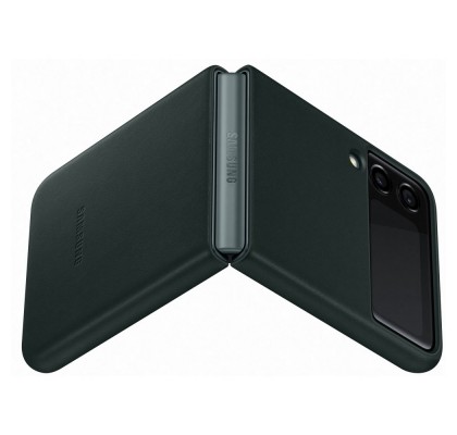 Husa Leather Cover pentru Samsung Galaxy Z Flip3, Green